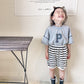 【aimoha-KIDS-】韓国子供服 アメカジ飾りステッチデザインビッグTEE