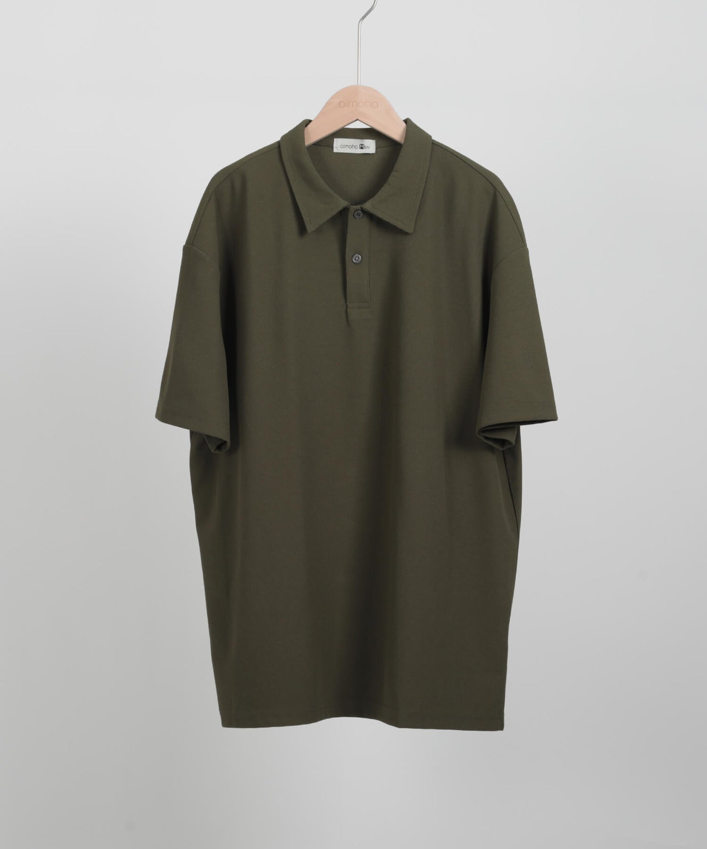 【aimoha MEN】SIMPLE POLO SHIRT ハーフボタン 半袖 ポロシャツ