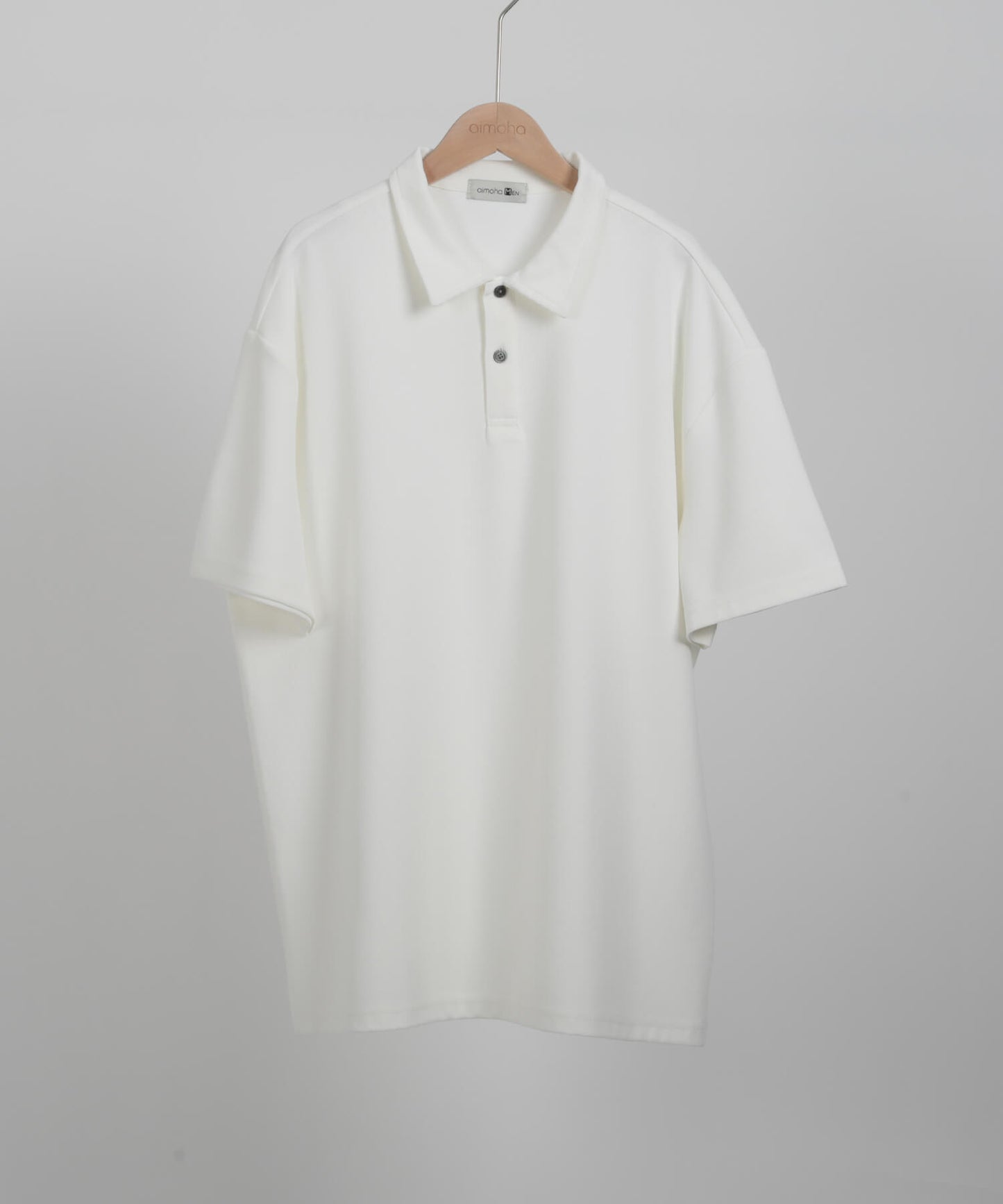 【aimoha MEN】SIMPLE POLO SHIRT ハーフボタン 半袖 ポロシャツ