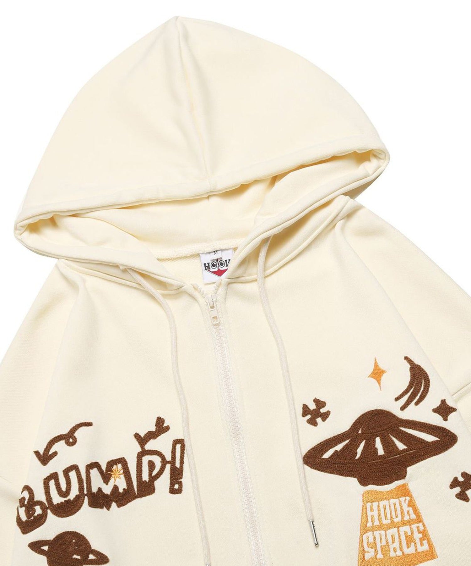 [HOOK -original-] Unique Space Sagara embroidery front zip hoodie