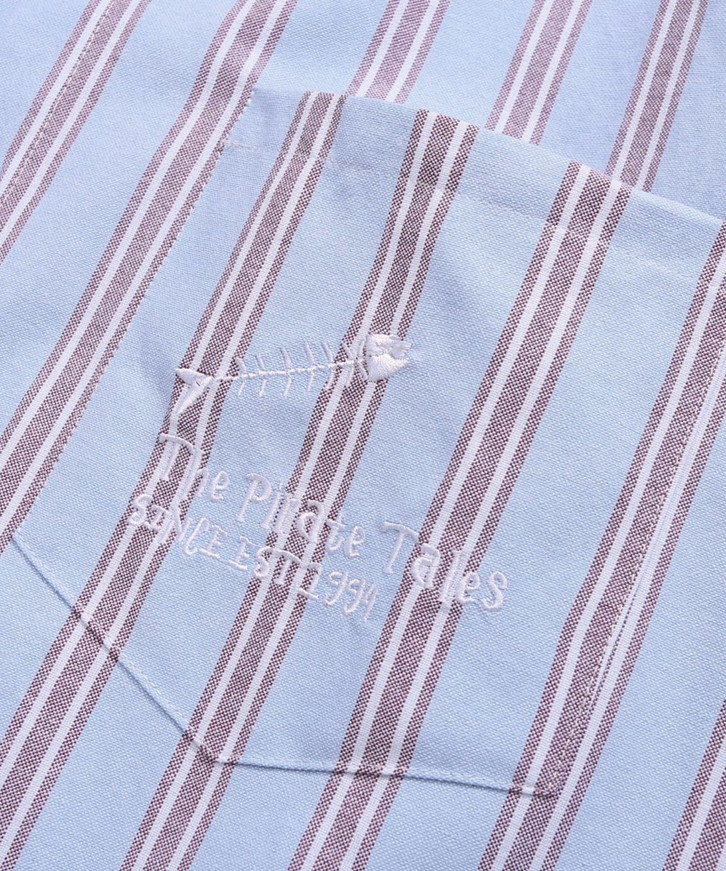 [HOOK -original-] Color scheme striped one point embroidery long sleeve shirt