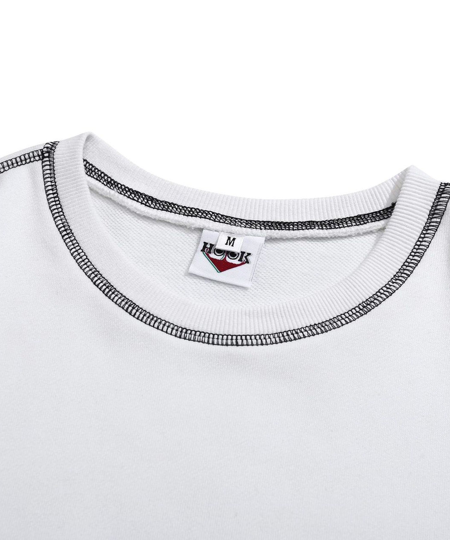 [HOOK -original-] Zebra pattern heart patch decorative stitch sweatshirt