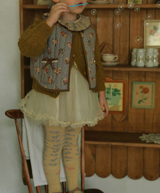 【aimoha-KIDS-】韓国子供服　ひまわり編みニットカーディガン