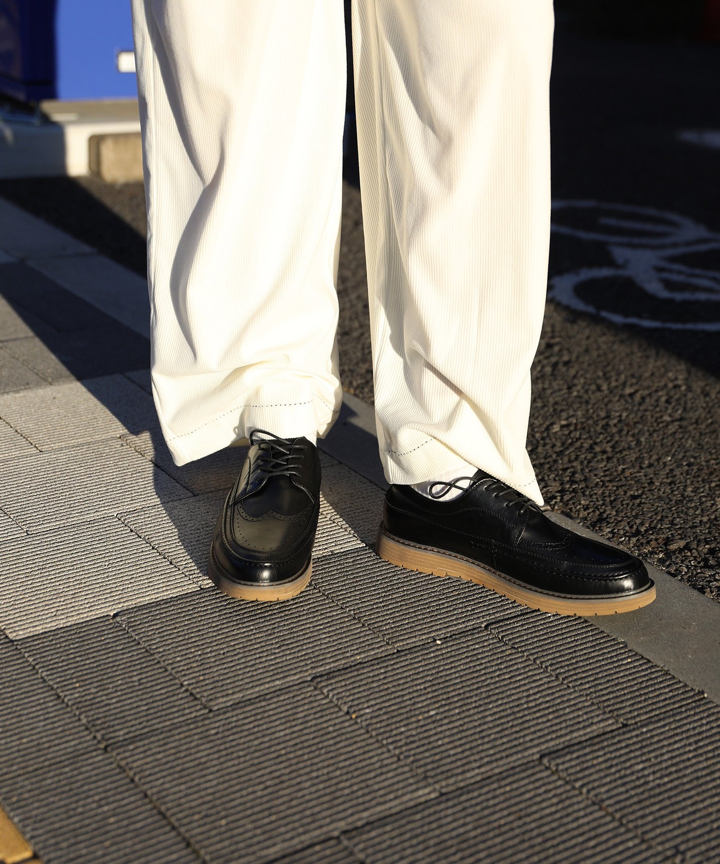 【shoes365】ウィングチップ ゴムソール皮靴
