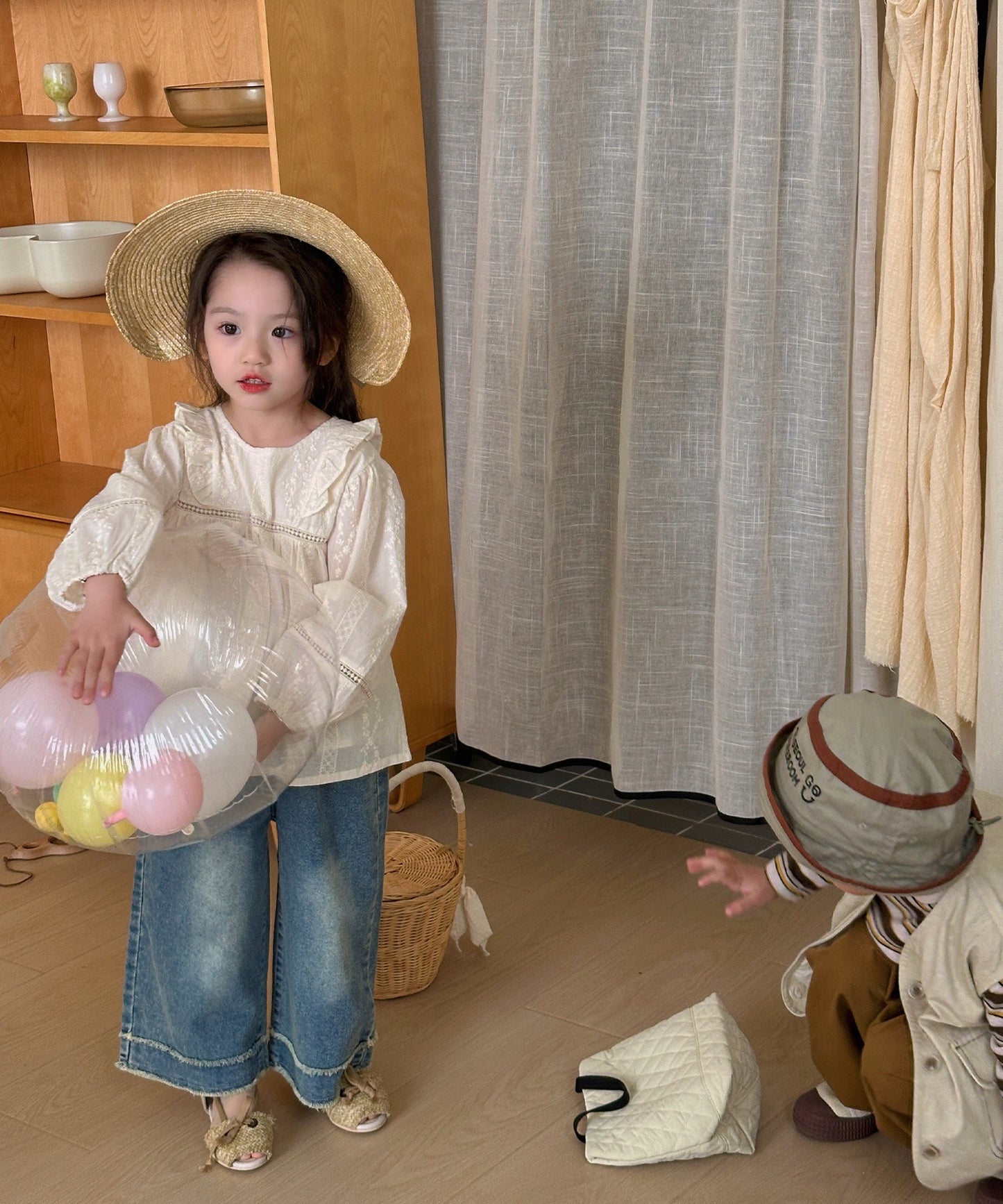 【aimoha-KIDS-】子供服　ふんわりブラウス