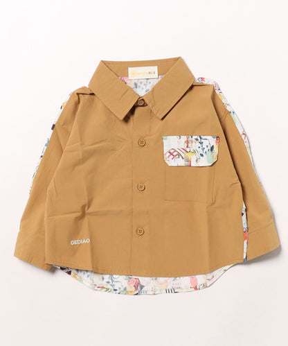 【aimoha-KIDS-】子供服　アート柄ロング袖シャツ
