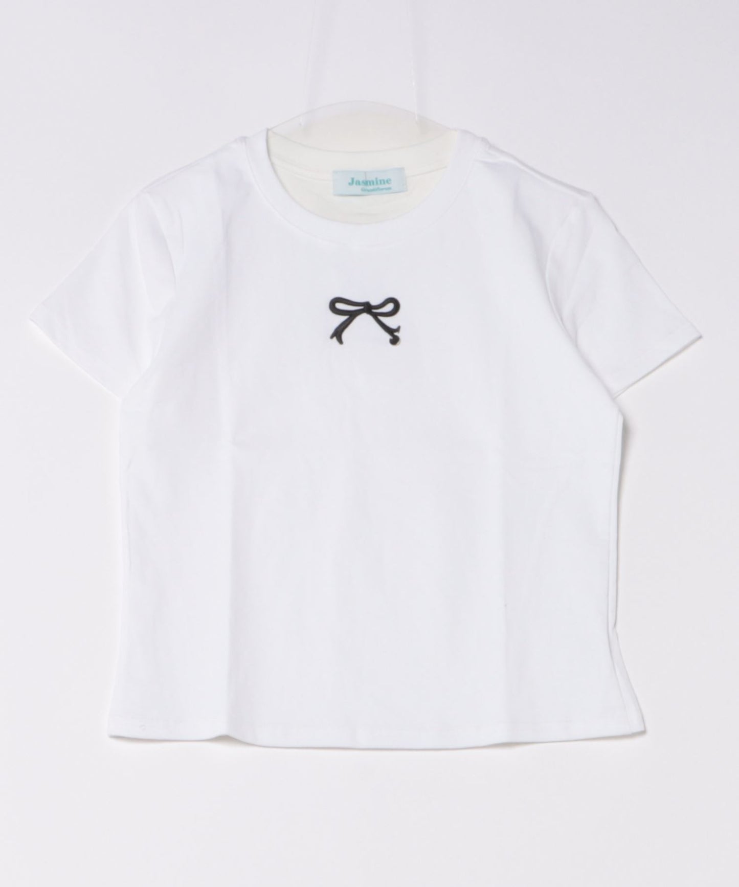 【Jasmine】リボン刺しゅう半袖Tシャツ