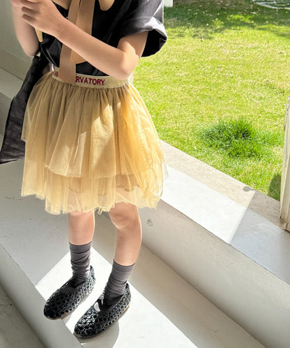 【aimoha-KIDS-】メッシュキュロットスカート