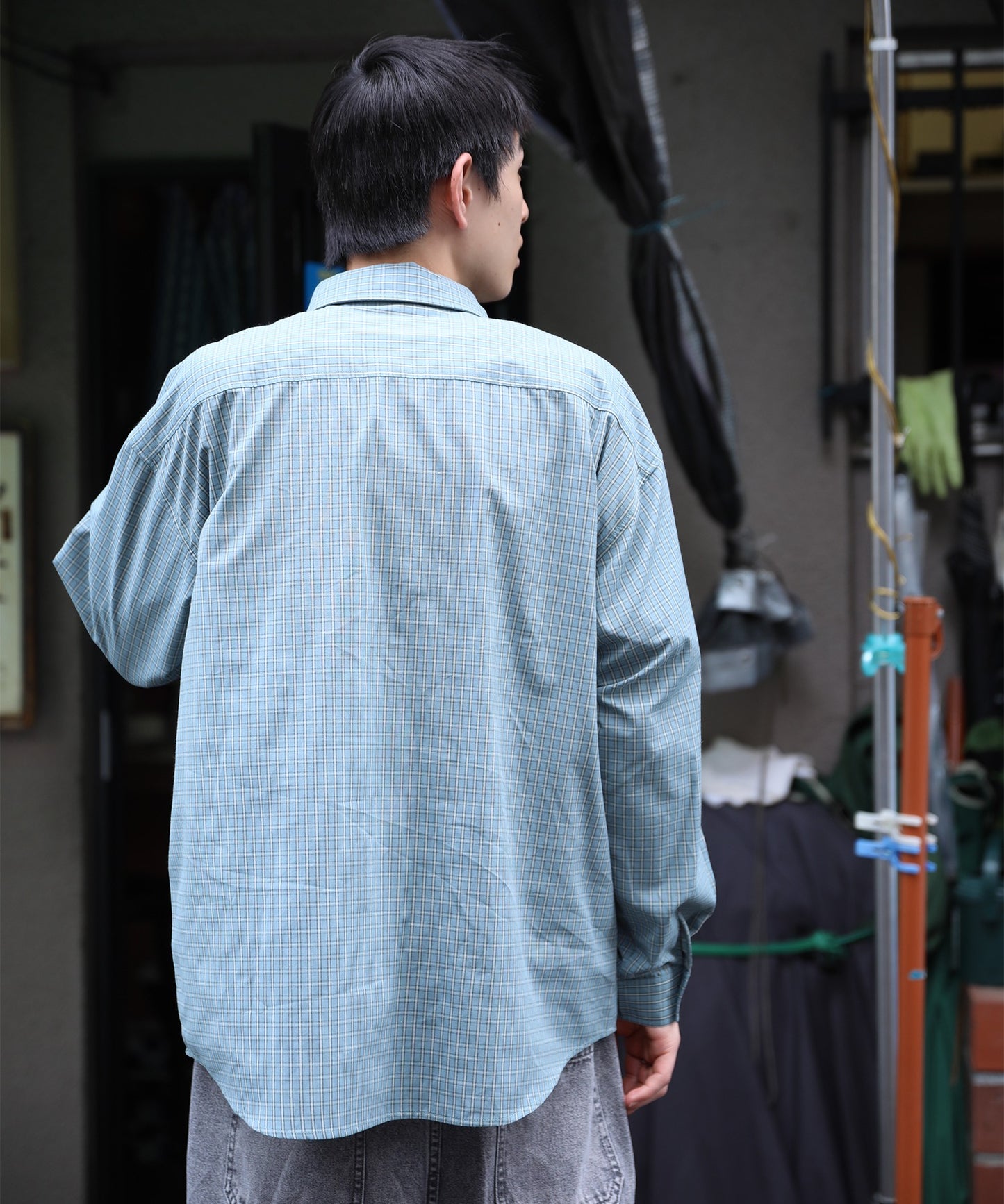 【HOOK -original- 】古着風レトロ総柄ビッグシャツ