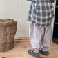 【aimoha-KIDS-】韓国子供服　可愛い猫ワッペンプリント裾絞りパンツ