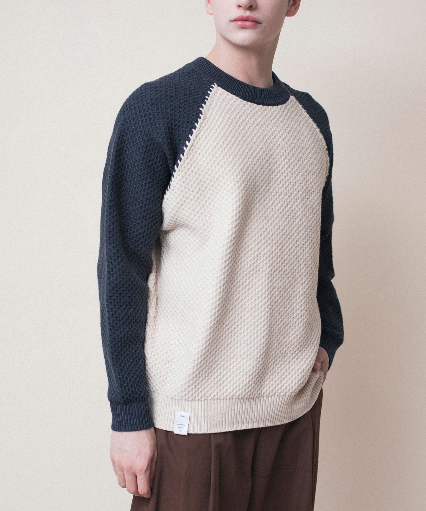 【aimoha Men's】バイカラーセーター