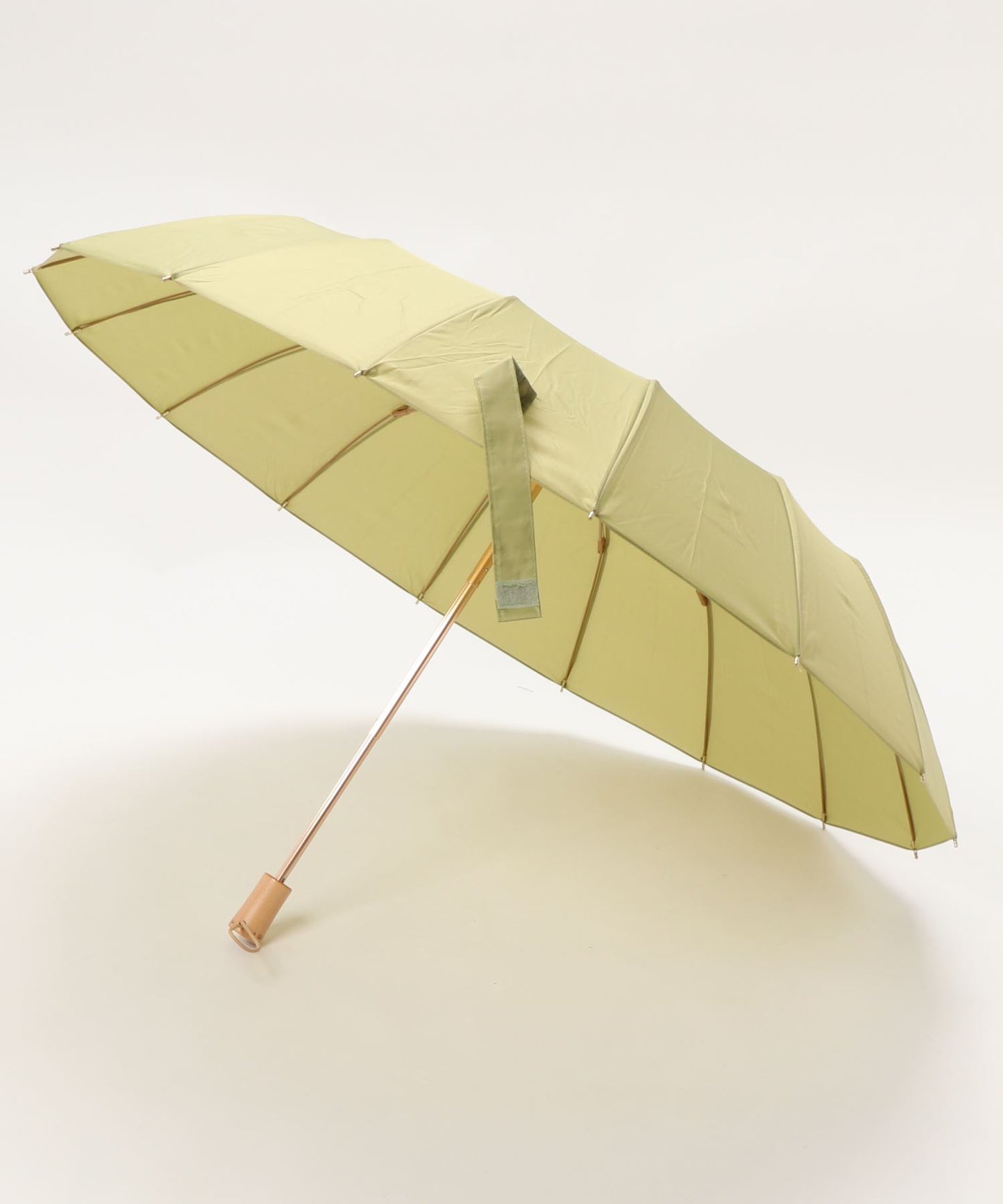 ハンドメイド 木製持ち手 珍しい16本骨 軽量 折りたたみ傘