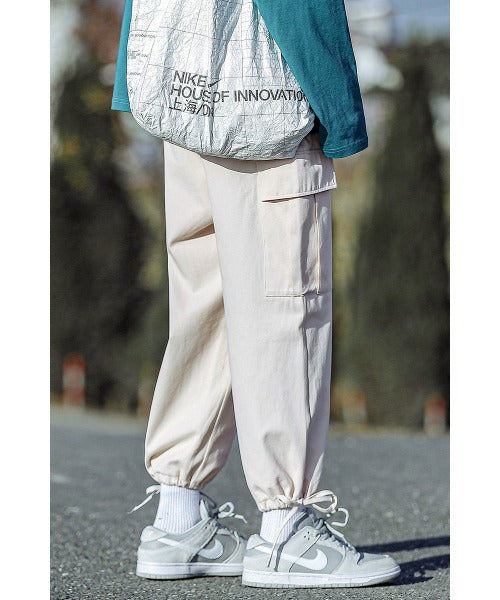 【HOOK】 サイドポケット ワッペンプリント・裾紐付きパンツ