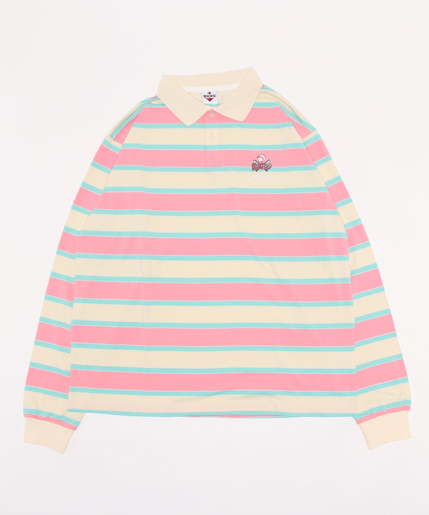 [HOOK -original-] American casual patch embroidery color scheme border polo shirt