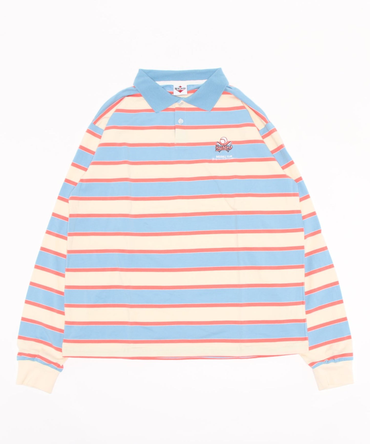 [HOOK -original-] American casual patch embroidery color scheme border polo shirt