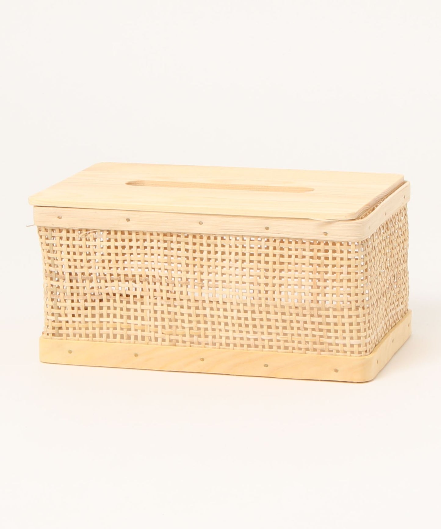 手作りの長方形の籐製ティッシュケース