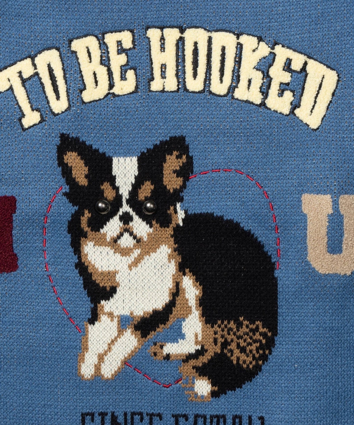 [HOOK -original-] American casual dog illustration knit
