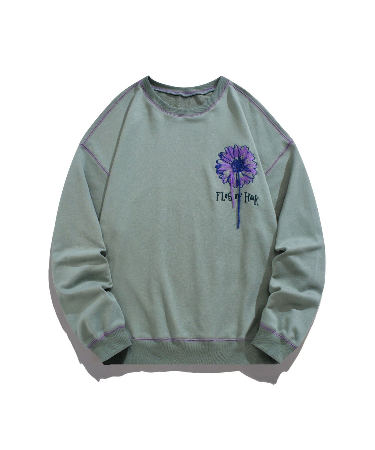 [HOOK -original-] Decorative stitch Margaret fringe embroidery sweatshirt