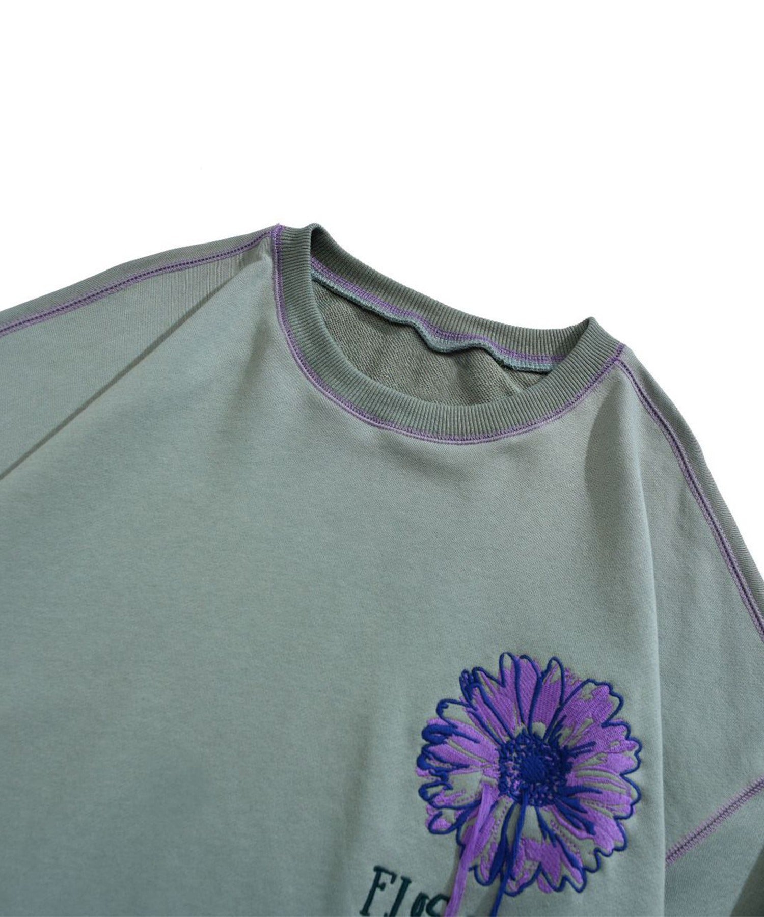 [HOOK -original-] Decorative stitch Margaret fringe embroidery sweatshirt