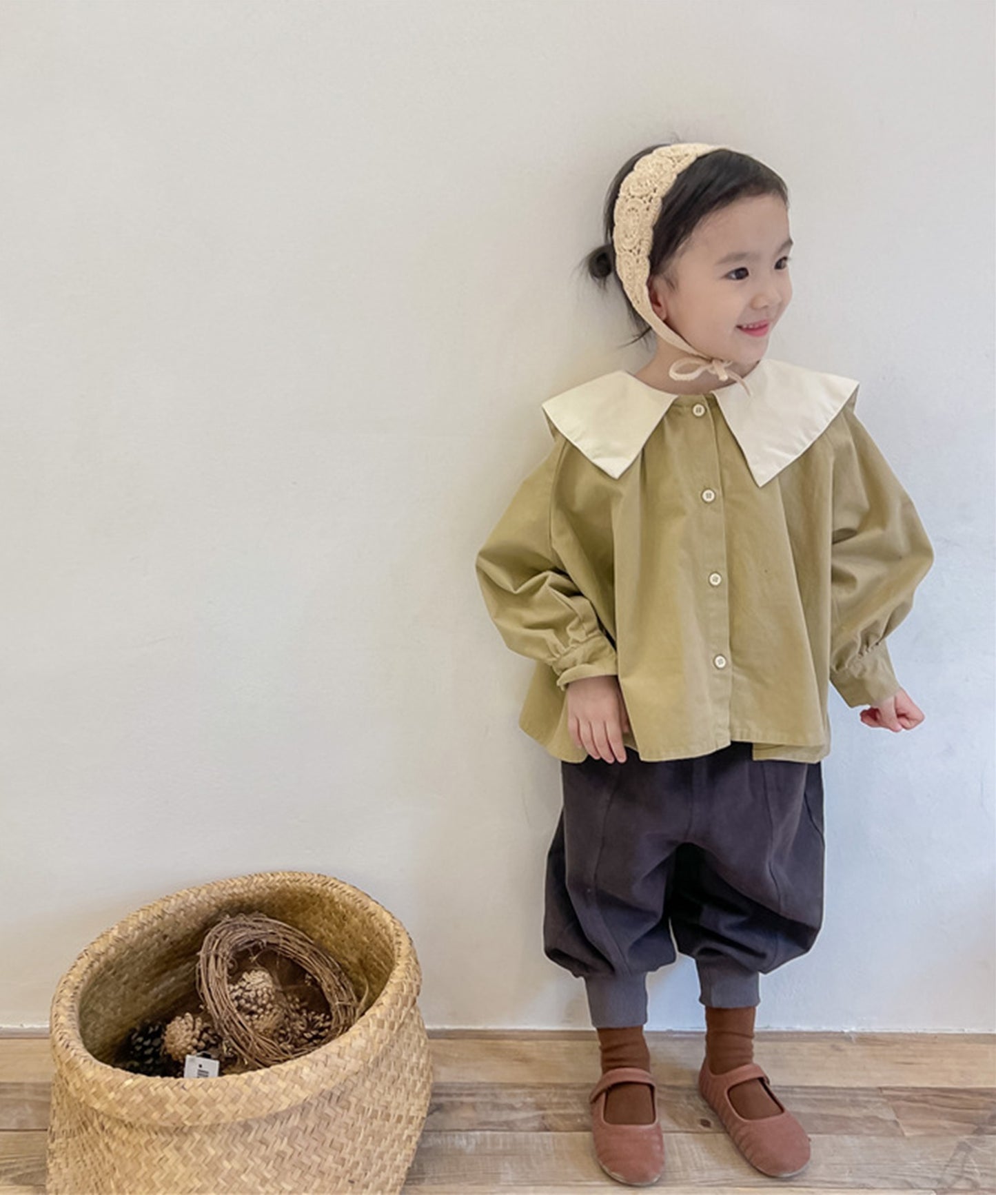 【aimoha-KIDS-】韓国子供服 裾絞りカーゴチノパンツ