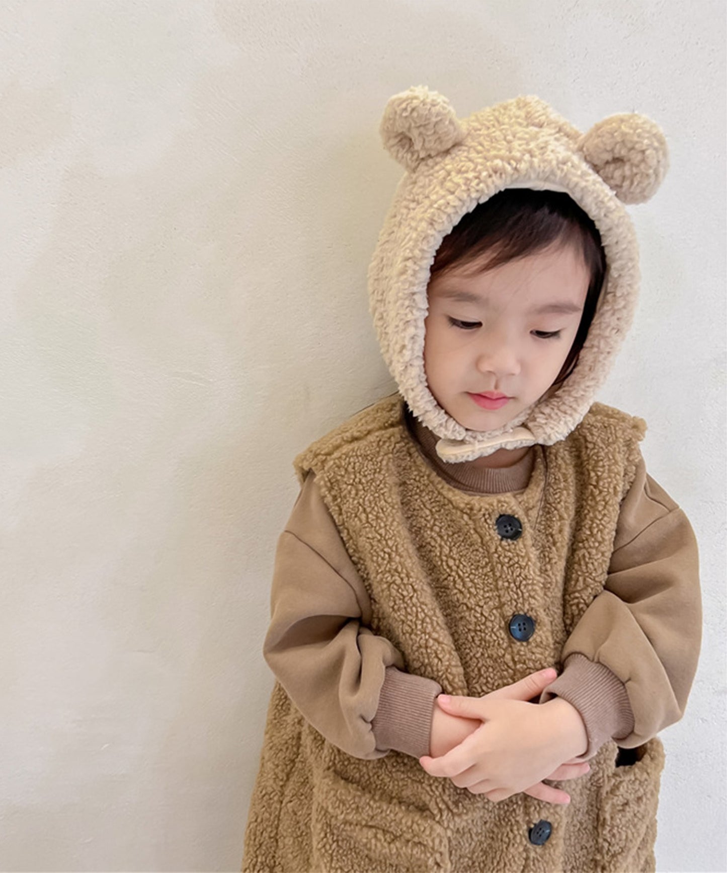 【aimoha-KIDS-】韓国子供服　前開きボアオールインワン