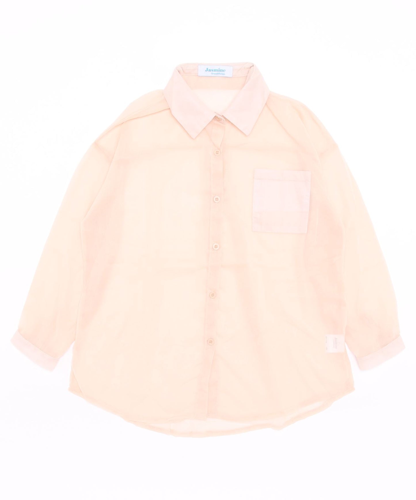 【Jasmine】シアー素材涼しげシースルー長袖シャツ