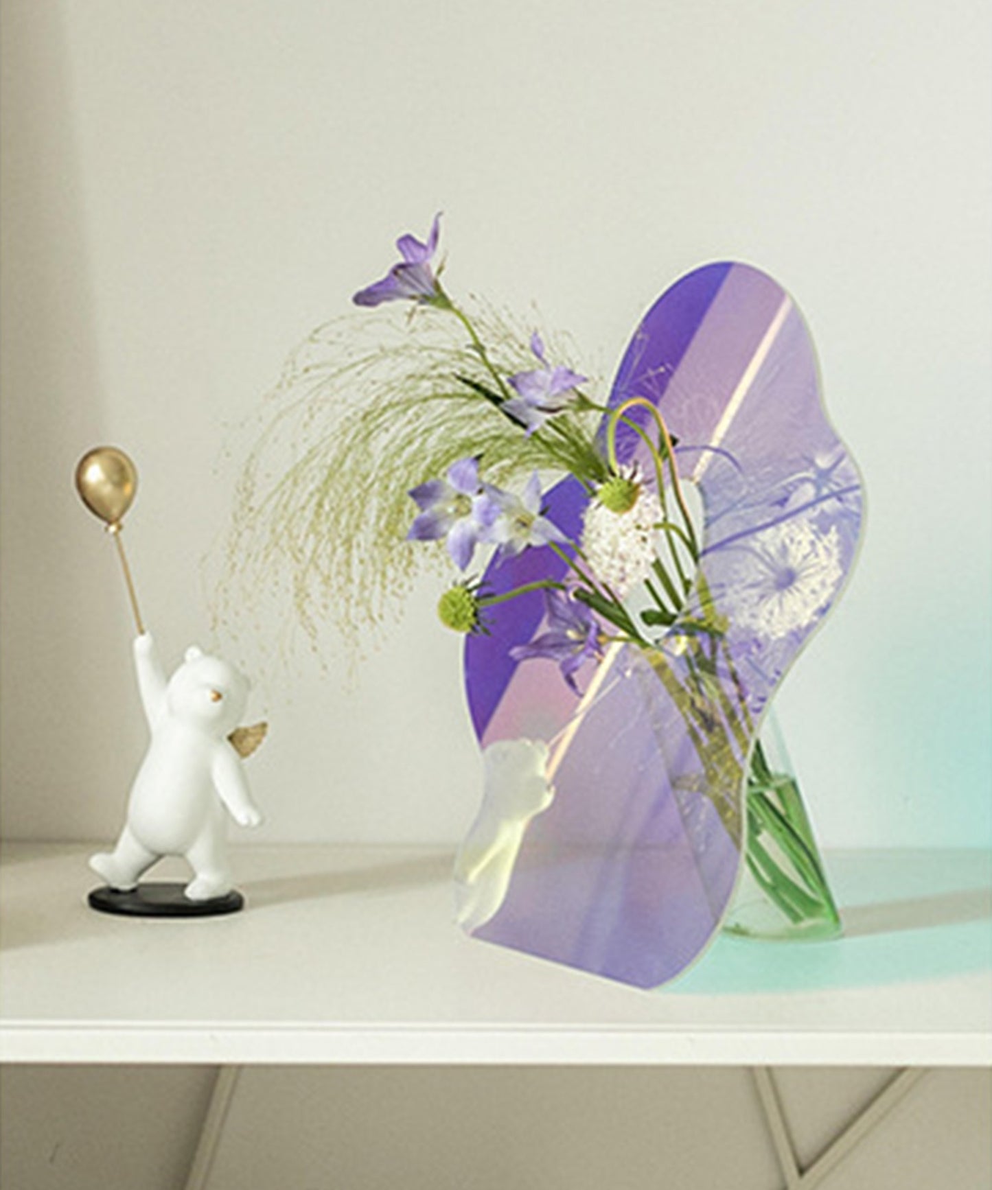 【反射が綺麗なアート花瓶】 フラワーベース