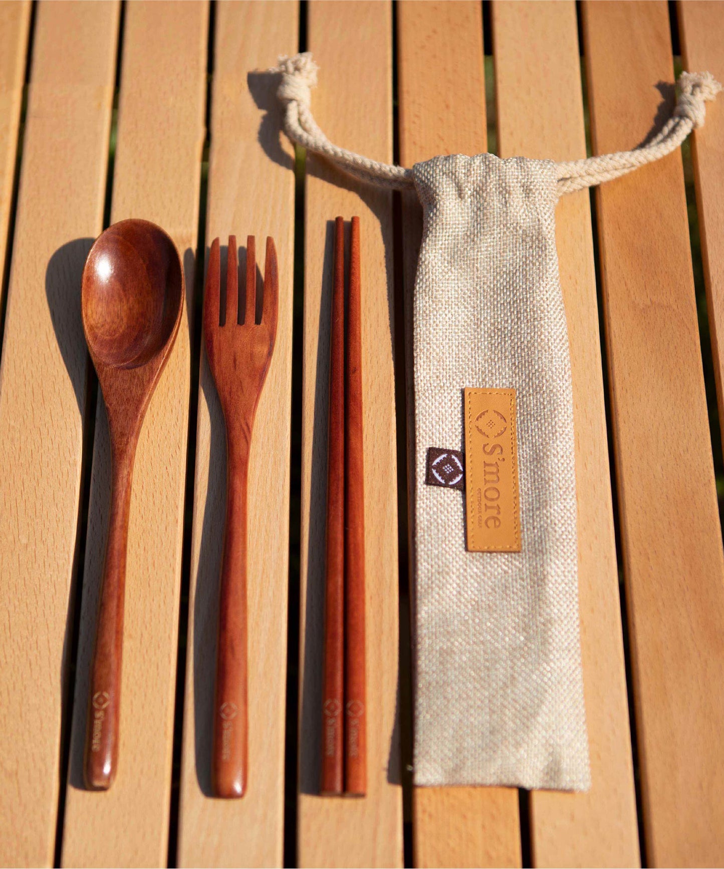 【S'more / Woodi Cutlery Set】 ウッディカトラリーセット キャンプ カトラリー 3点セット
